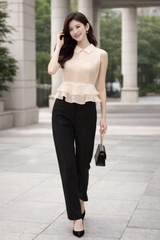 Áo Mentosa cổ Đức phối bèo 3 màu-AKMTS011025B1