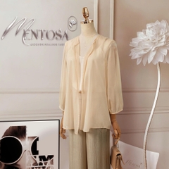 Áo Voan Mentosa Tay Phồng 2 Màu-AKMTS220925L1
