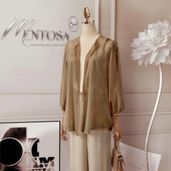 Áo Voan Mentosa Tay Phồng 2 Màu-AKMTS220925L1