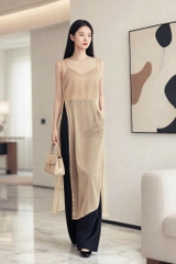 Áo Tơ Dáng Dài Xẻ Tà Mentosa 2 Màu-ATMTS141025L1