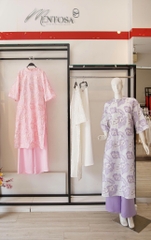 Set Áo Dài Gấm Nổi 3D Mentosa 3 Màu-MTS303122401L2