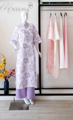 Set Áo Dài Gấm Nổi 3D Mentosa 3 Màu-MTS303122401L2