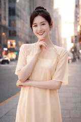 Set Đầm Tơ Viền Bèo Mentosa-DMTS251025L1