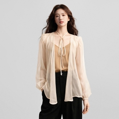 Áo Tơ Mentosa Dáng Peplum-ATMTS240925L1