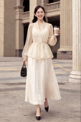 Áo Tơ Mentosa Dáng Peplum-ATMTS240925L1