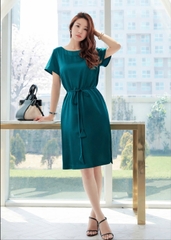 Đầm Lụa Suông Katosa Phối Dây Eo-DKTS29022026