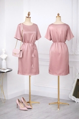 Đầm Lụa Suông Katosa Phối Dây Eo-DKTS29022026