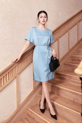 Đầm Lụa Suông Katosa Phối Dây Eo-DKTS29022026