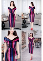 Đầm Katosa Nhung Trễ Vai Body-TPSXD110823