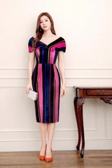 Đầm Katosa Nhung Trễ Vai Body-TPSXD110823