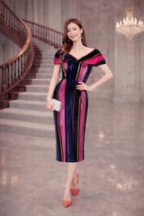 Đầm Katosa Nhung Trễ Vai Body-TPSXD110823