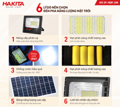 Đèn Pha Năng Lượng Mặt Trời 100W