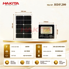 Đèn Pha Năng Lượng Mặt Trời 200W