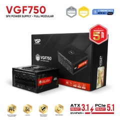 NGUỒN MÁY TÍNH VSP VGF750 ĐEN (750W / Cybenetics GOLD / ATX 3.1 & PCIe 5.1 / Chuẩn SFX)
