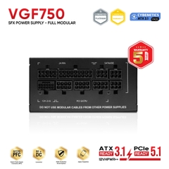 NGUỒN MÁY TÍNH VSP VGF750 ĐEN (750W / Cybenetics GOLD / ATX 3.1 & PCIe 5.1 / Chuẩn SFX)