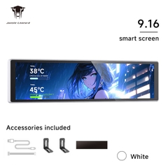 MÀN HÌNH PHỤ JUNGLE LEOPARD 9.16 inch WHITE (MÀU TRẮNG/ Tùy Biến Giao Diện/ Hiển Thị Video & Thông Số PC)