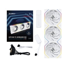 QUẠT TẢN NHIỆT LIAN LI UNI FAN TL WIRELESS 120 REVERSE BLADE WHITE (BỘ 3 CÁI/ MÀU TRẮNG/ CÁNH NGƯỢC)