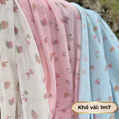Vải Lưới In Trái Đào