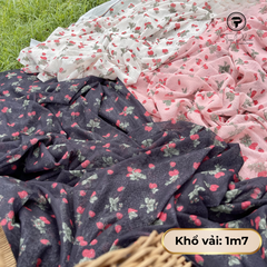 Vải Lưới In Trái Dâu
