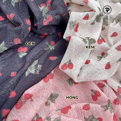 Vải Lưới In Trái Dâu