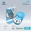 Chuột không dây Wireless Bosston Q15 Thiết kế thời trang hoạ tiết siêu kute (4 màu tuỳ chọn)