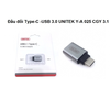 Đầu chuyển OTG từ typeC 3.1 sang USB Unitek Y-A025CGY hỗ trợ Windows/Mac OS/Android (xám)
