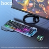 Bộ phím chuột gaming Hoco GM12 led đa màu thiết kế cực đẹp - kèm đế kê tay (đen)