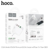 Bộ sạc nhanh 3 cổng Hoco C115A USB QC3.0 và 2 cổng TypeC PD max 65W, kèm cáp C to C (Trắng)