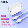 Bộ sạc nhanh Hoco HK29 kèm cáp TypeC to TypeC 20W (Trắng)