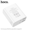 Cốc sạc nhanh 2 cổng Hoco C113 USB QC3.0 và TypeC PD max 65W, chân gập (Trắng)