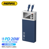 Pin dự phòng Remax RPP-189 20000mAh QC 22.5W và PD 20W, kèm 2 cáp sạc nhanh, thiết kế trong suốt