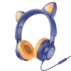 Tai nghe chụp tai có dây Hoco W36 Cat ear kết nối jack 3.5mm, mút đệm chống ồn, giảm đau tai, có Mic