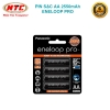 Vỉ 4 pin sạc AA Eneloop Pro 2550mAh BK-3HCCE/4BT box Anh new - made in Japan (Đen)