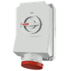 ổ cắm công nghiệp có khóa liên động, loại không kín nước, 3 pha - 63A - 4 chân - IP44 - Mã 5956A
