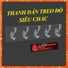 Thanh dán tường treo đồ 5 móc trong suốt siêu dính