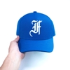 Nón lưỡi trai fom vuông logo chữ F cách điệu vải xanh côban - Fom sâu đầu-Brand One Hat- Size Phổ Thông