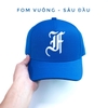 Nón lưỡi trai fom vuông logo chữ F cách điệu vải xanh côban - Fom sâu đầu-Brand One Hat- Size Phổ Thông