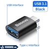 Baseus LVL002-BK | Đầu Chuyển OTG USB Type C Sang USB | Hàng Chính Hãng