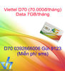 Viettel D70 - 7GB Data Sử Dụng Trong 30 Ngày