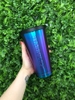 Starbucks Iridescent Purple Blue Cold Cup Stainless Steel Tumbler 16 oz B234