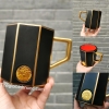 Starbucks American Double Christmas Gift Black Gold Mug 395ML C196