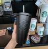 Ly Cold Cup Giữ Nhiệt Starbucks Xanh Dương Hồng Đen Kèm Ống Hút B287