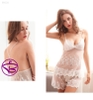 Đồ ngủ xuyên thấu- Bộ ngủ nữ 2 dây quần đùi ren lưới thêu hoa đẹp gợi cảm sexy quyến rũ - Màu đen, đỏ, trắng