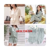 Bộ ngủ lụa pijama combo 3 món quần đùi quần dài phối tay ngắn viền ren chất đẹp