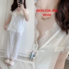 Bộ ngủ pijama lụa satin viền ren hàng cao cấp