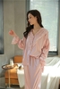 Đồ bộ mặc nhà cao cấp- Bộ đồ ngủ pijama lụa trơn phối ren quần dài tay dài cao cấp chất lụa mát rượi hàng đẹp chuẩn