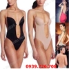 Bộ đồ lót liền thân- Áo ngực liền thân Bodysuit nữ sexy Jumpsuit mặc đầm váy hở lưng,ngực xẻ sâu-đen trắng da