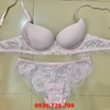 Bộ đồ lót ren hoa hồng 1 phần 2 mút dày nâng ngực