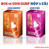 Bao cao su 12 con giáp hộp 2 cái cao cấp, hình đầu thú phong thủy, gai bi độc lạ, nghộ nghĩnh, tuyển sỉ