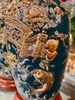 Lục bình đắp nổi “Phúc Lộc Thọ” nền xanh mạ vàng cao cấp H60cm